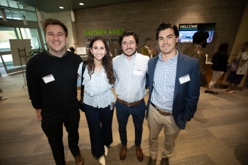 Scholarship students Hunter Martin, Joanne Azur, Jack Palagruto and Cole Walker at the annual ECU Health Foundation Scholarship Luncheon at Eastern AHEC on Nov. 7, 2025.
